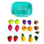 Canasta de Frutas de Juguete para Cortar con Velcro y Accesorios Multicolor