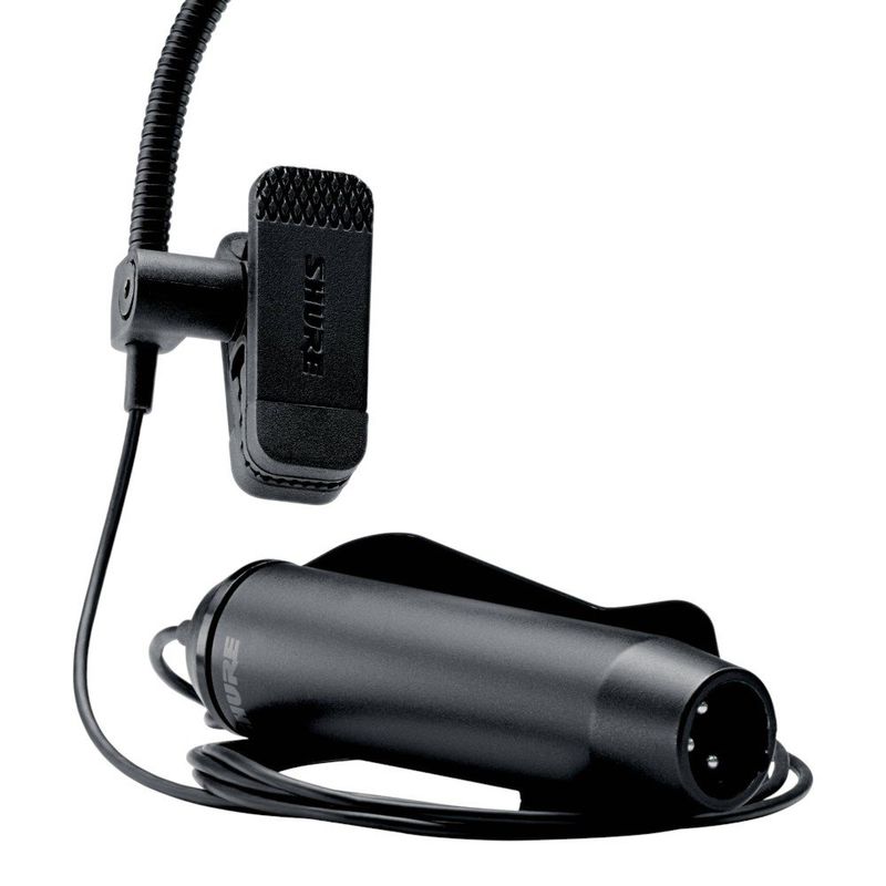 Micrófono para instrumentos de viento Shure PGA98H-XLR Condensado Color Negro.