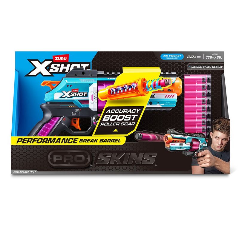 Lanzador de Dardos X-Shot Pro Skins Break Barrel con 20 Dardos