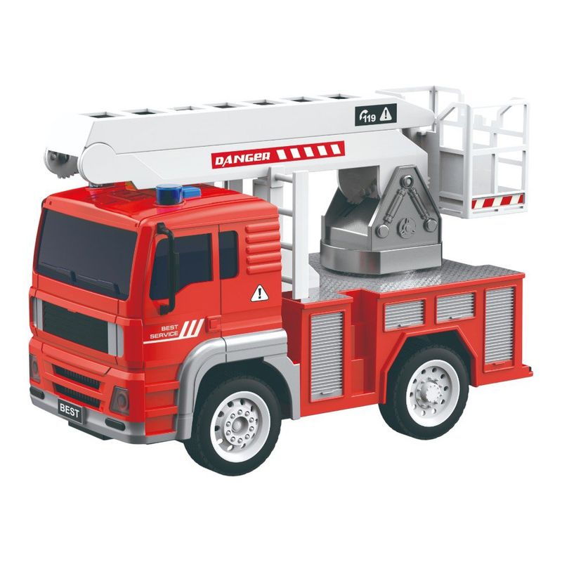 Set de Rescate con Camión de Bomberos, Helicóptero, Patrulla y Figuras Multicolor
