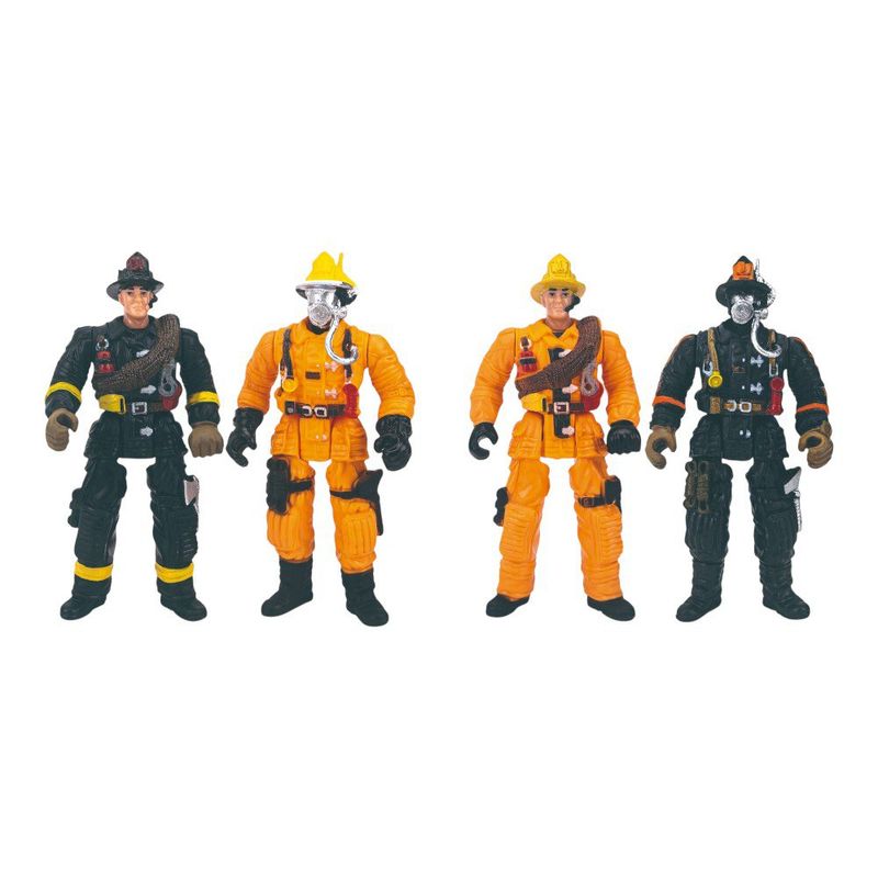 Set de Rescate con Camión de Bomberos, Helicóptero, Patrulla y Figuras Multicolor