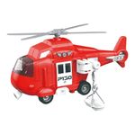 Set de Rescate con Camión de Bomberos, Helicóptero, Patrulla y Figuras Multicolor