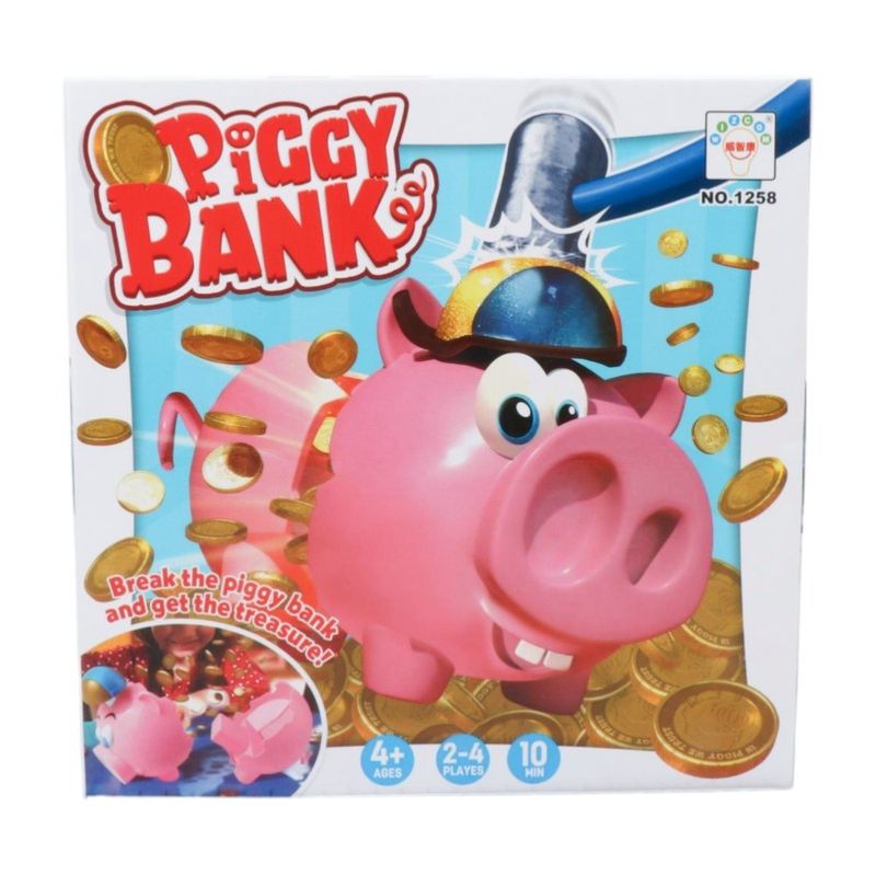 Juego de Mesa Infantil Alcancía Cerdito Piggy Bank con Monedas y Martillo
