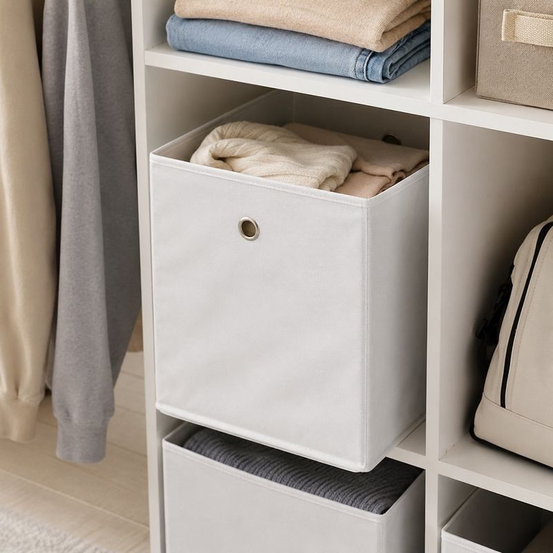 Caja Organizadora Plegable de Tela y Cartón de 30 x 30 x 45 cm - Presentación Surtida