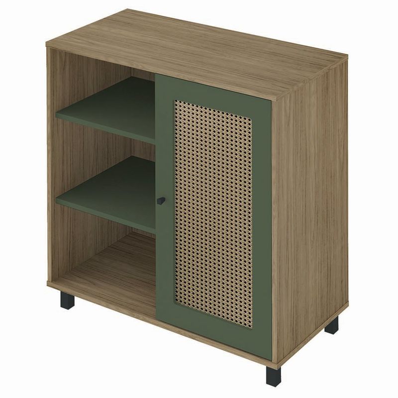 Bufetera Charlotte de MDF y MDP con Puerta Reversible de 80 x 40 x 80 cm Beige y Verde Menta