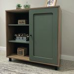 Bufetera Charlotte de MDF y MDP con Puerta Reversible de 80 x 40 x 80 cm Beige y Verde Menta