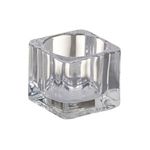 Candelero Bajo De Vidrio Cuadrado Transparente - Bolsius