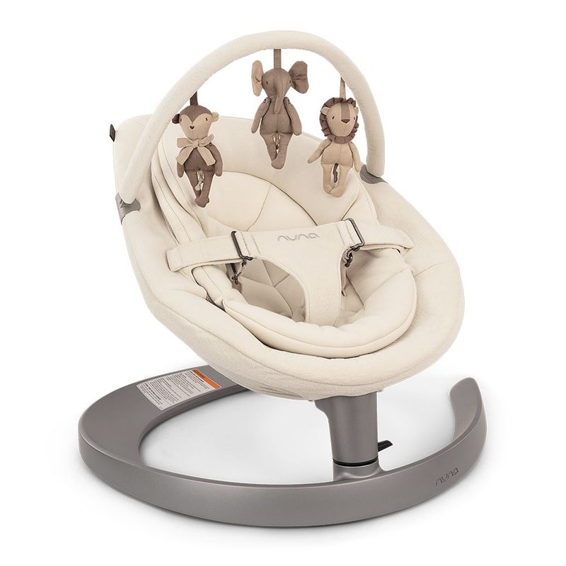 Silla Mecedora para Bebé Leaf Grow Cloud con Barra de Juguetes y Arnés 3 Puntos Beige