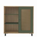 Bufetera Charlotte de MDF y MDP con Puerta Reversible de 80 x 40 x 80 cm Beige y Verde Menta