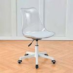 Silla de Oficina Ajustable con Ruedas para Escritorio de 68 x 52 x 75-85 cm Transparente