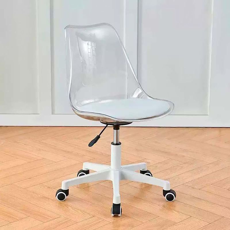 Silla de Oficina Ajustable con Ruedas para Escritorio de 68 x 52 x 75-85 cm Transparente