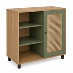 Bufetera Charlotte de MDF y MDP con Puerta Reversible de 80 x 40 x 80 cm Beige y Verde Menta