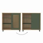 Bufetera Charlotte de MDF y MDP con Puerta Reversible de 80 x 40 x 80 cm Beige y Verde Menta