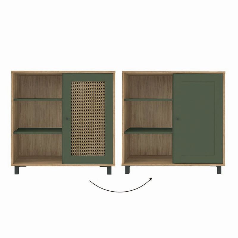 Bufetera Charlotte de MDF y MDP con Puerta Reversible de 80 x 40 x 80 cm Beige y Verde Menta