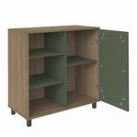 Bufetera Charlotte de MDF y MDP con Puerta Reversible de 80 x 40 x 80 cm Beige y Verde Menta