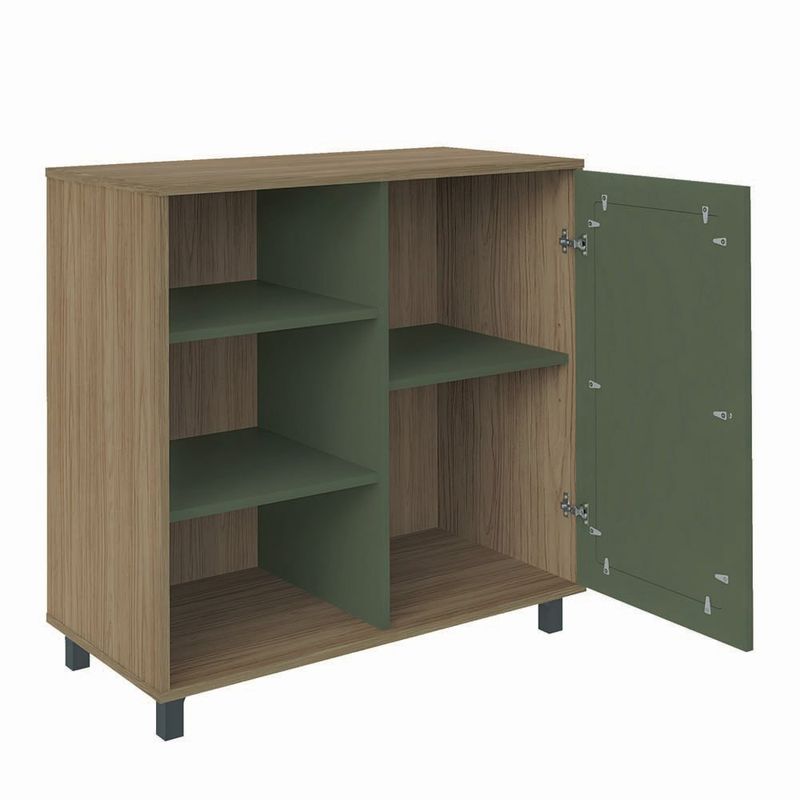 Bufetera Charlotte de MDF y MDP con Puerta Reversible de 80 x 40 x 80 cm Beige y Verde Menta
