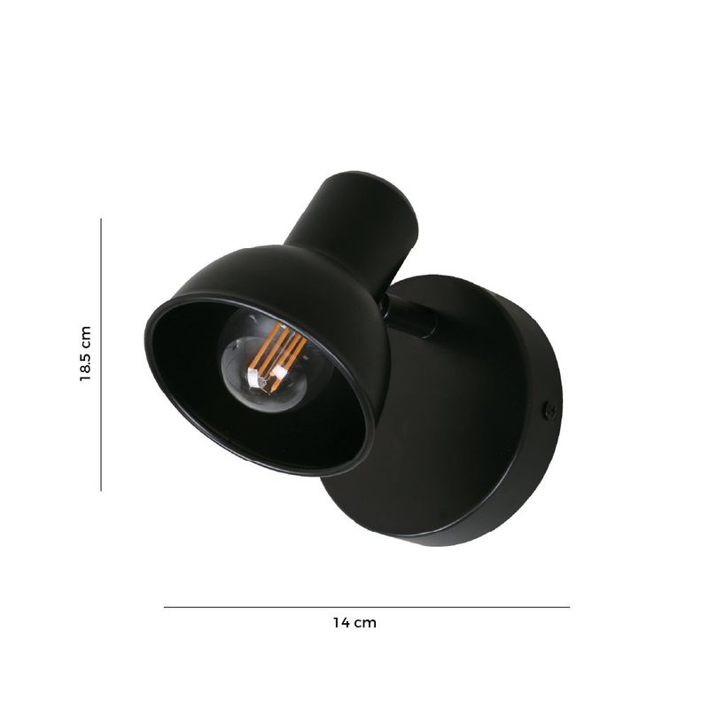 Lámpara Spot 1 Luz 18.5 cm Diseño Moderno Color Negro