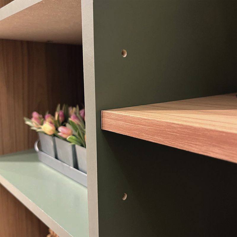 Bufetera Charlotte de MDF y MDP con Puerta Reversible de 80 x 40 x 80 cm Beige y Verde Menta