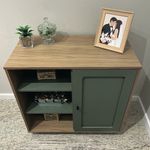 Bufetera Charlotte de MDF y MDP con Puerta Reversible de 80 x 40 x 80 cm Beige y Verde Menta