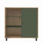Bufetera Charlotte de MDF y MDP con Puerta Reversible de 80 x 40 x 80 cm Beige y Verde Menta