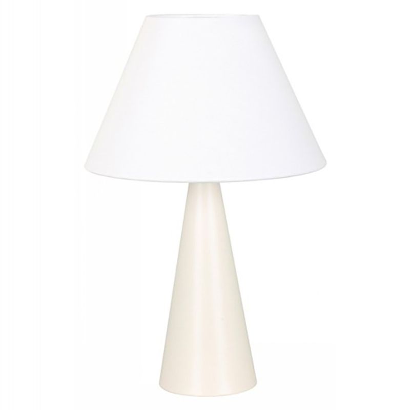 Lámpara de Mesa Base E27 con Pantalla Cónica Color Beige