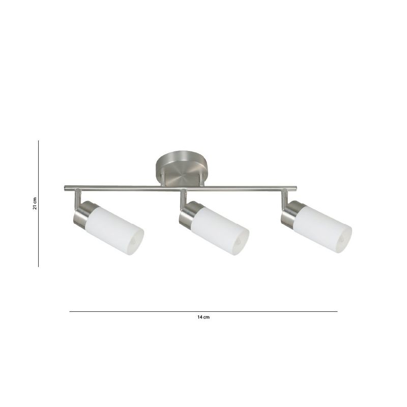 Lámpara Spot 3 Luces Orientables 14 cm para Interior Color Blanco