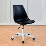 Silla de Oficina Ajustable con Ruedas para Escritorio de 68 x 52 x 75-85 cm Negra