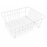 Escurridor de Platos de Alambre Recubierto de 40 x 30 x 13 cm para Cocina Blanco
