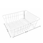 Escurridor de Platos de Alambre Recubierto de 40 x 30 x 13 cm para Cocina Blanco