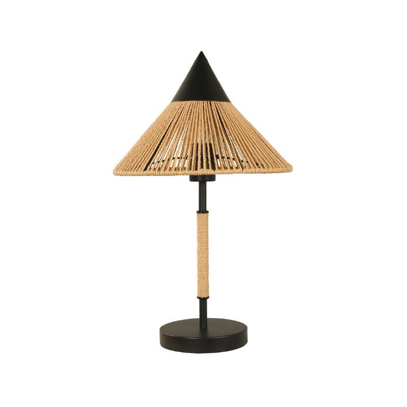 Lámpara de Mesa de Mimbre 40 W Color Negro y Natural