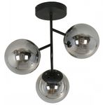 Lámpara Colgante de 3 Luces Estilo Ahumado Color Negro
