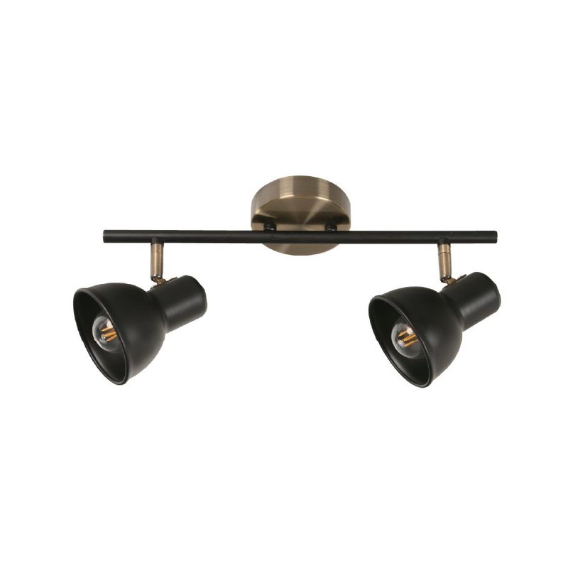 Lámpara Spot 2 Luces Orientables 16.5 cm para Interior Color Negro