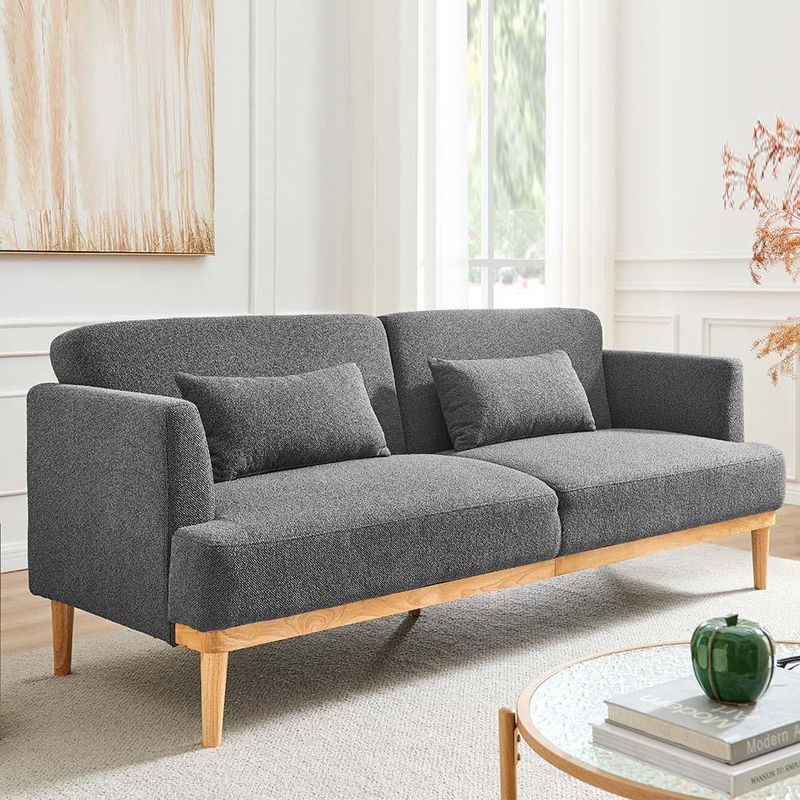 Sofá Cama Charles de 2 Plazas con Respaldo Reclinable de 210 x 82 x 85 cm Gris