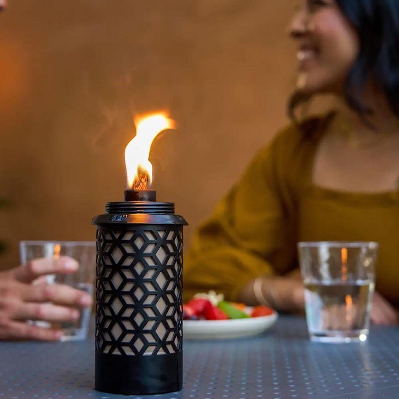 Antorcha Exterior TIKI Negra de Acero para Patio y Jardín