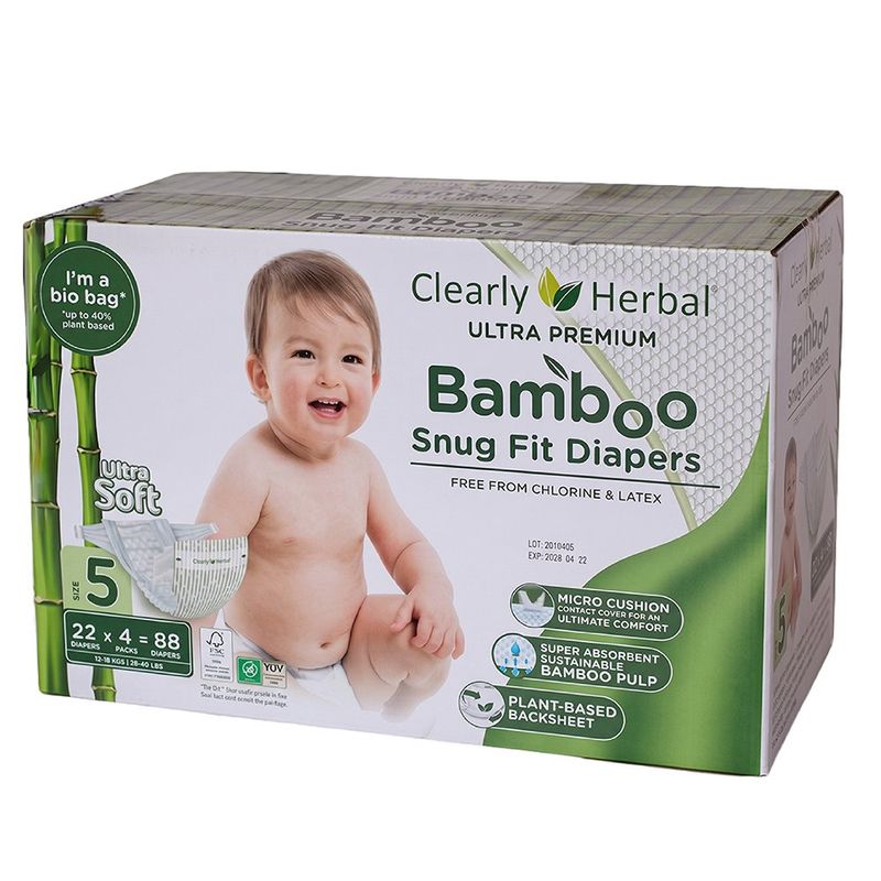 Pañales Bamboo Snug Fit Talla 5 de 88 Unideades - Clearly Herbal