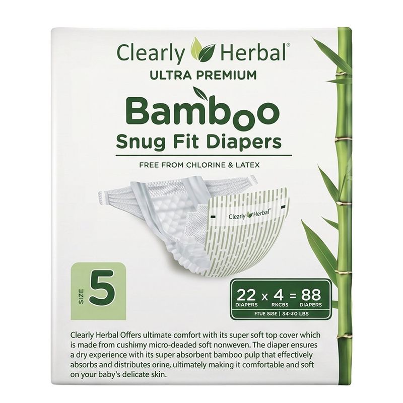 Pañales Bamboo Snug Fit Talla 5 de 88 Unideades - Clearly Herbal