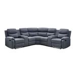 Set de Sala Esquinera Luigi Reclinable con Portavasos de 256 x 256 x 96 cm Gris Oscuro
