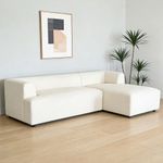 Sofá Esquinero Lara de Tela con Extensión Izquierda de 255 x 156 x 70 cm Beige