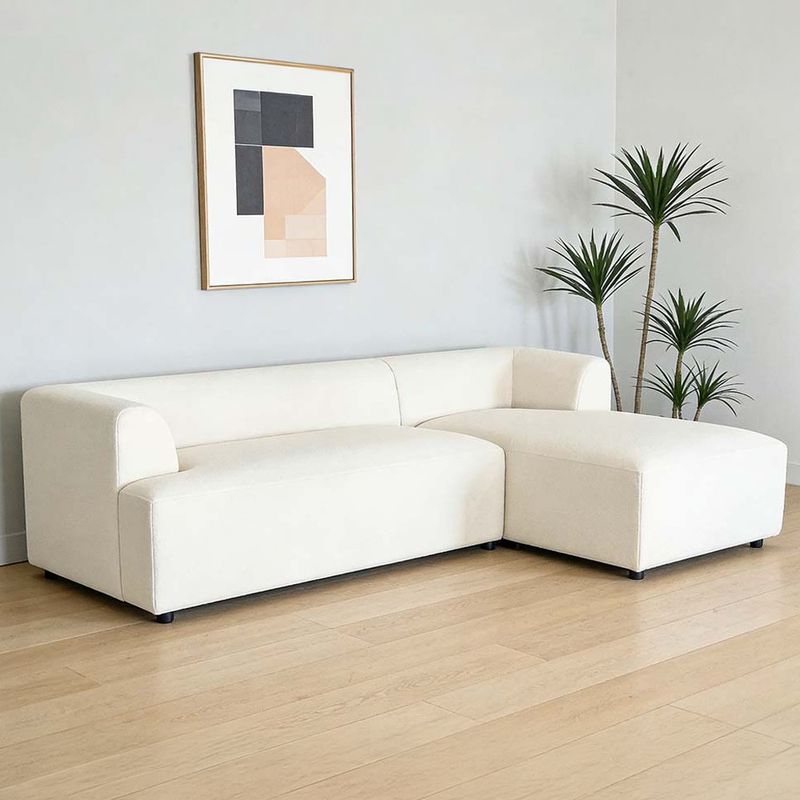 Sofá Esquinero Lara de Tela con Extensión Izquierda de 255 x 156 x 70 cm Beige