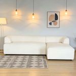 Sofá Esquinero Lara de Tela con Extensión Izquierda de 255 x 156 x 70 cm Beige