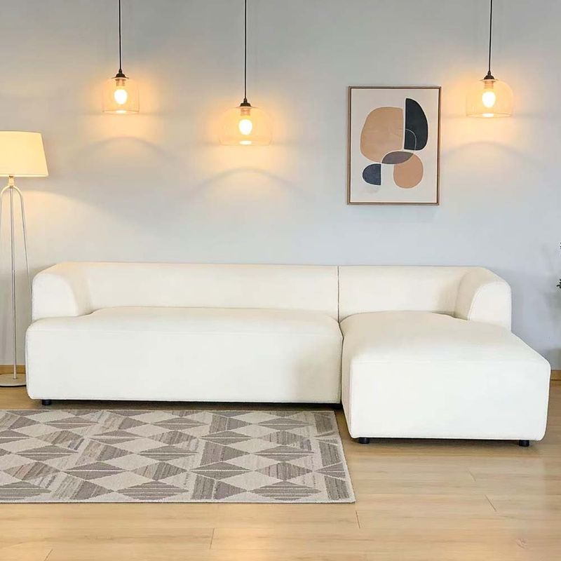 Sofá Esquinero Lara de Tela con Extensión Izquierda de 255 x 156 x 70 cm Beige