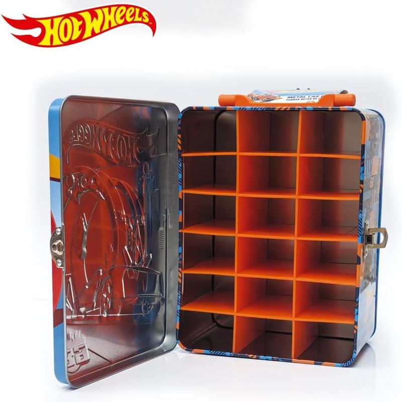 Maletín Metálico Hot Wheels Let´s Race para Guardar 18 Autos