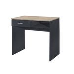 Escritorio Urano con Gaveta y Compartimento Abierto de 80 x 45 x 75 cm Gris Oscuro y Beige