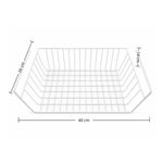 Canasta Organizadora Colgante de Alambre Recubierto de 40 x 26 x 14 cm para Cocina Blanca