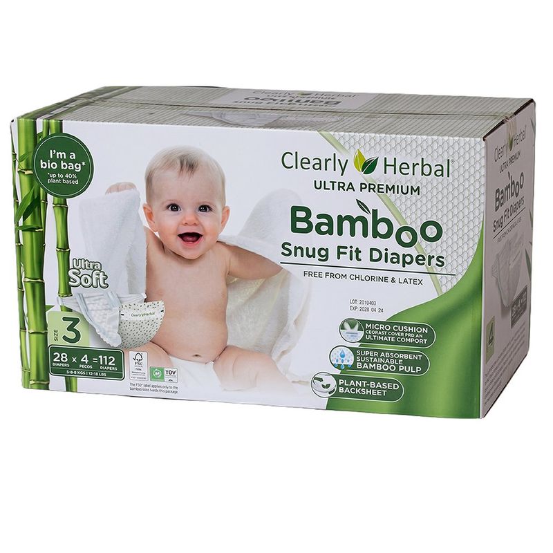 Pañales Bamboo Snug Fit Talla 3 de 112 Unideades - Clearly Herbal