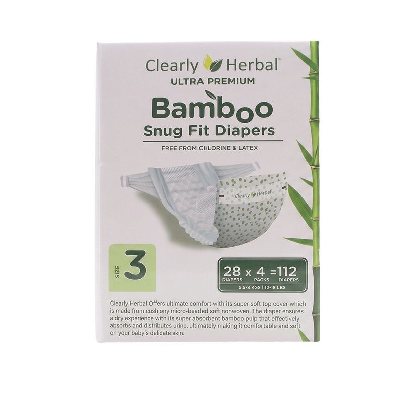 Pañales Bamboo Snug Fit Talla 3 de 112 Unideades - Clearly Herbal