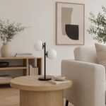 Lámpara de Mesa Esferas con 2 Luces Base E14 de 5 W Color Negro