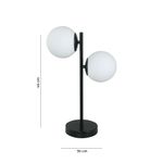 Lámpara de Mesa Esferas con 2 Luces Base E14 de 5 W Color Negro