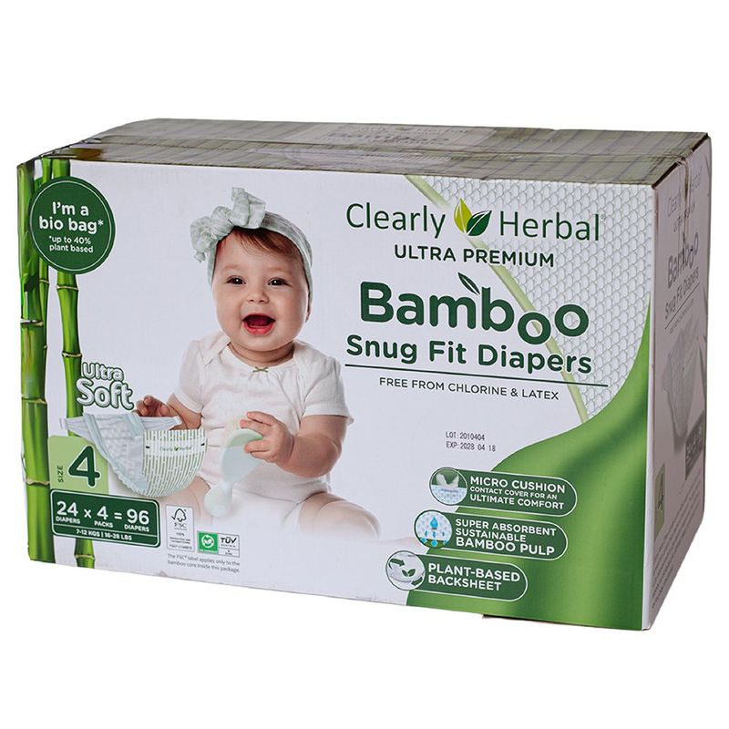 Pañales Bamboo Snug Fit Talla 4 de 96 Unideades - Clearly Herbal