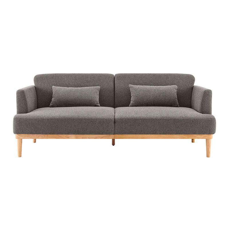 Sofá Cama Charles de Tela 2 Plazas con Respaldo Reclinable de 210 x 82 x 85 cm Café